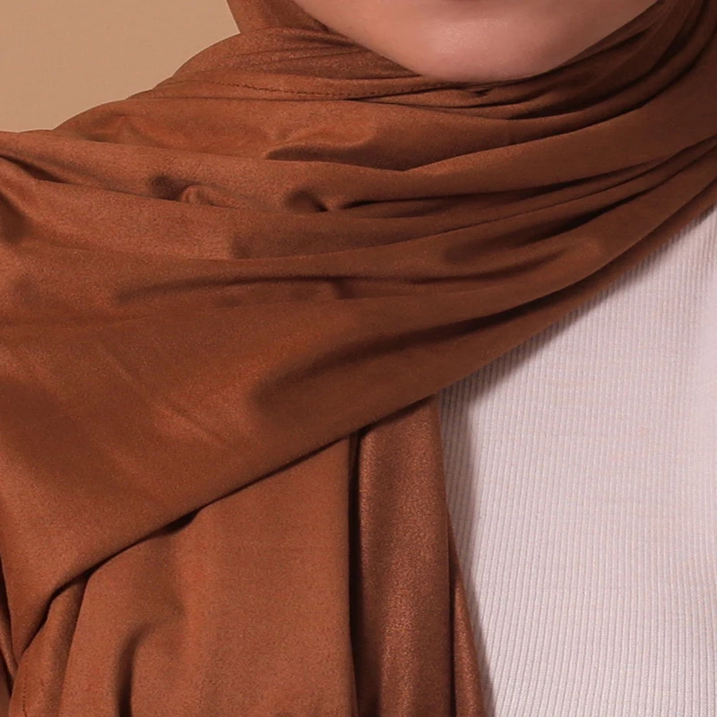 Best Selling Premium Fashion Noble Soft Stretchy Suede Scarf Shawls Women Pashmina Hijab
