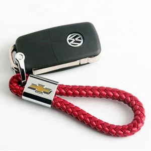Best Selling products Handmade Leather Car Logo Engraved Metal Embossed Keychain