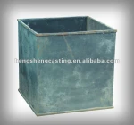 big size outdoor square metal vase