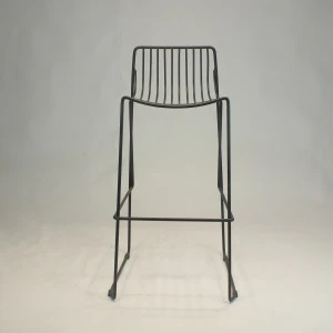 Black Iron Metal Frame Office Snake Area Furniture Dining Room Chair Casual Seating Wire High Bar Stool
