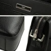 Black waterproof fabric for bags Messenger Bag Handmade genuine Leather Briefcase