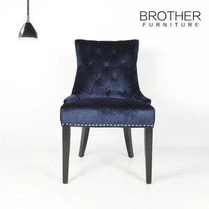 Blue fabric high back home goods dining chair