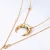 Import Boho sterling silver enamel jewelry, gold buffalo tusk horn crescent moon long necklace from China