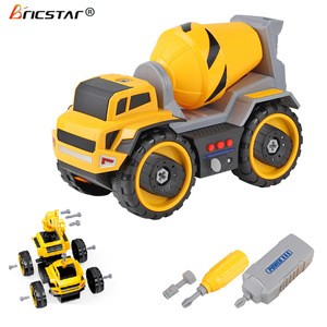 Bricstar DIY Engineering vehicle take apart battery car construction toys, electric truck with light and music