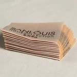 Brown silk damask woven label and weaving tag for accessories of wool tie