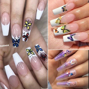 Butterfly 3D Nail Sticker Colorful Transfer Stickers Nail Art Decoration DIY Decals