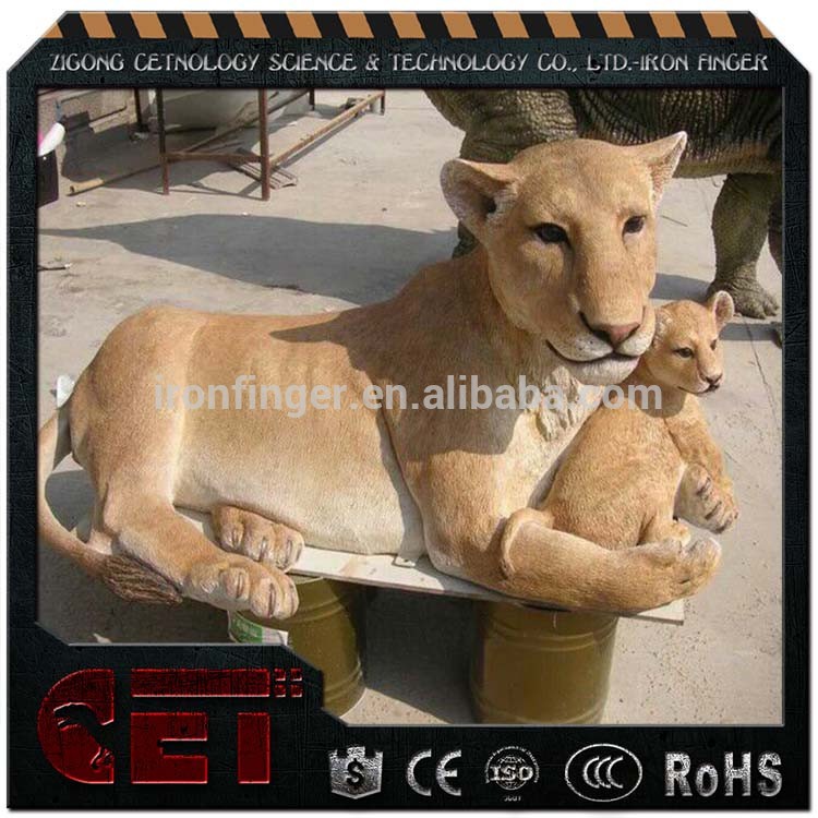 CET-A 393 Jungle animals animatronic simulation animal models lion statue for museum