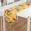 Cheap 100% cotton Floral Table Runners with Tassels Private Logo Accepted