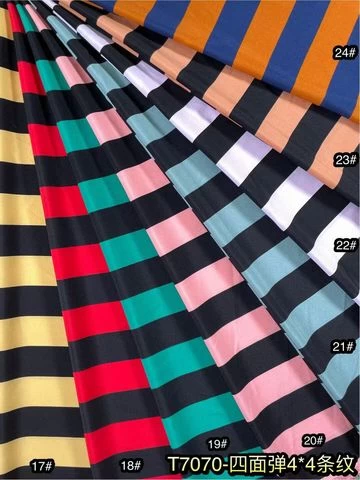 Cheap clothing textile fabric for T-shirt polyester spandex stripe geometric printing fabrics making dress shirt material
