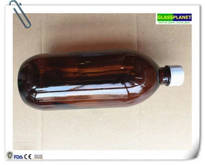 Chemical Brown Glass Bottle with Plastic Caps