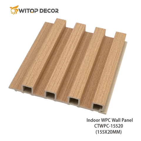 China  Bamboo Fiber Grooved Decorative Wood Plastic Composite Interior Wpc Fluted Wall Wood Panel
