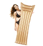 China factory custom pvc float lounge special gold inflatable air mattress in pool party