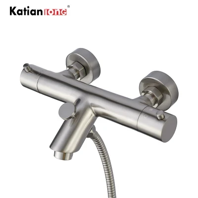 China Manufacturer Bath Shower Set with Hand Held Shower Wall Mount Nickel Brushed Bathtub Faucet