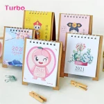 China Supplier High Quality Full color customised pocket size cartoon funny paper spiral desk pad calendar 2021 planner