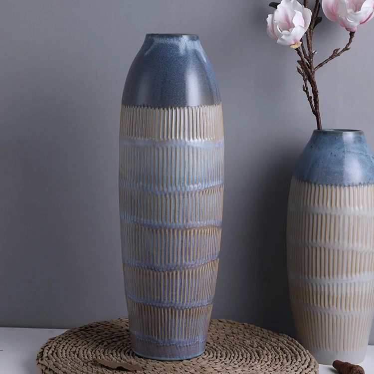 Chinese modern home decor custom cheap big size antique porcelain vase for hotel restaurant