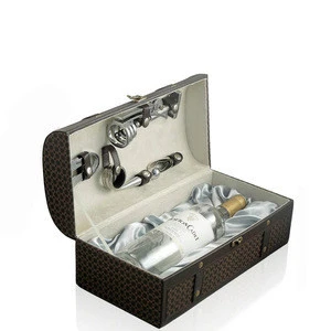 Chinese supply luxurious whiskey wine gift box with wine tools