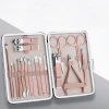 Christmas Gift 18 Pieces Nail Tools Pure Pink Stainless Steel Manicure Pedicure Set Nail Clipper Set