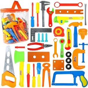 Construction Accessories Play Set With Carry Bag  37 Pcs Construction Tool Toys Set For Kids Pretend Play