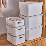Crate  Storage Box Plastic Folding Basket Home Office Storage Supplies Cosmetic Container Desktop Organizer Boxes