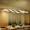 Creative Nordic restaurant chandelier LED simple long strip personality art bar office aluminum chandelier