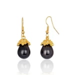 Cring CoCo Black Pearl Jewelry  Zinc Alloy Earrings Dangling  Drop Accessories  Pearl  Hawaiian Jewelry sets For Women Gifts