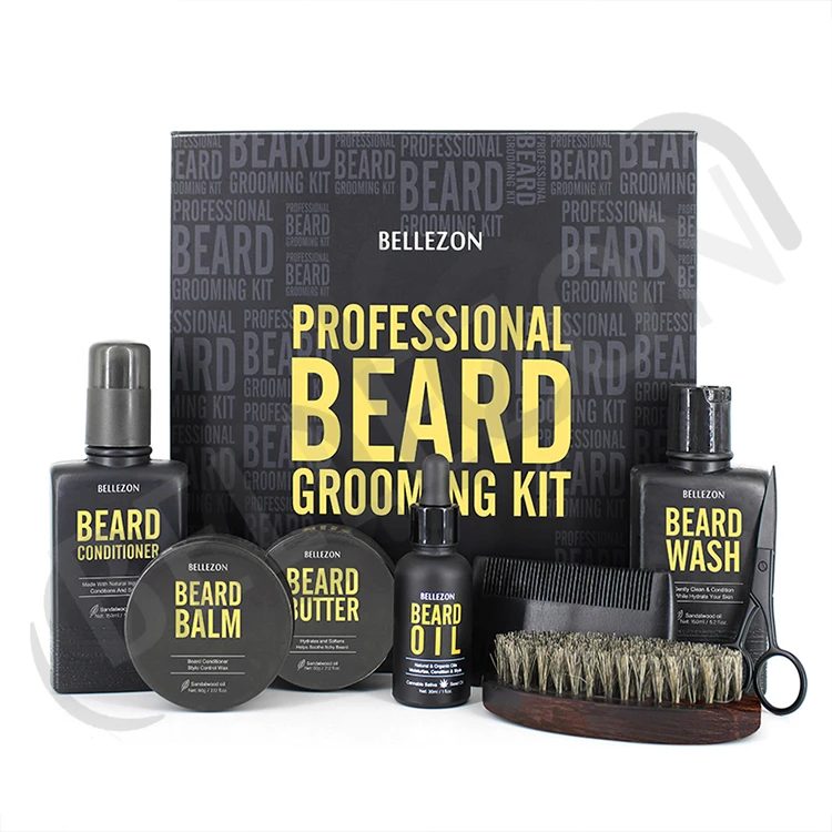 Custom Beard Grooming Kit Box MOQ50 Private Label Beard Care Gift Set Beard Grooming Kit