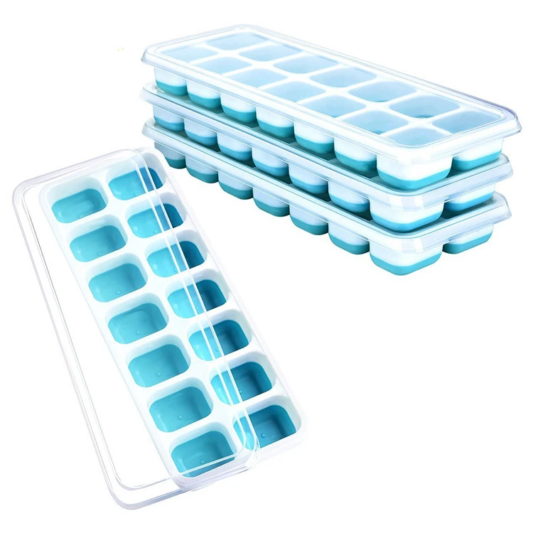 Custom personalized silicone ice cube tray with lid
