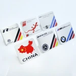 Custom various modify car logo originality brushed aluminium car emblem stickers