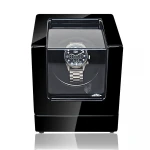 Custom Watch Shaker For Mechanical Watch For Home Use or Collection Tan And Black Color Luxury Wooden Watch Winder