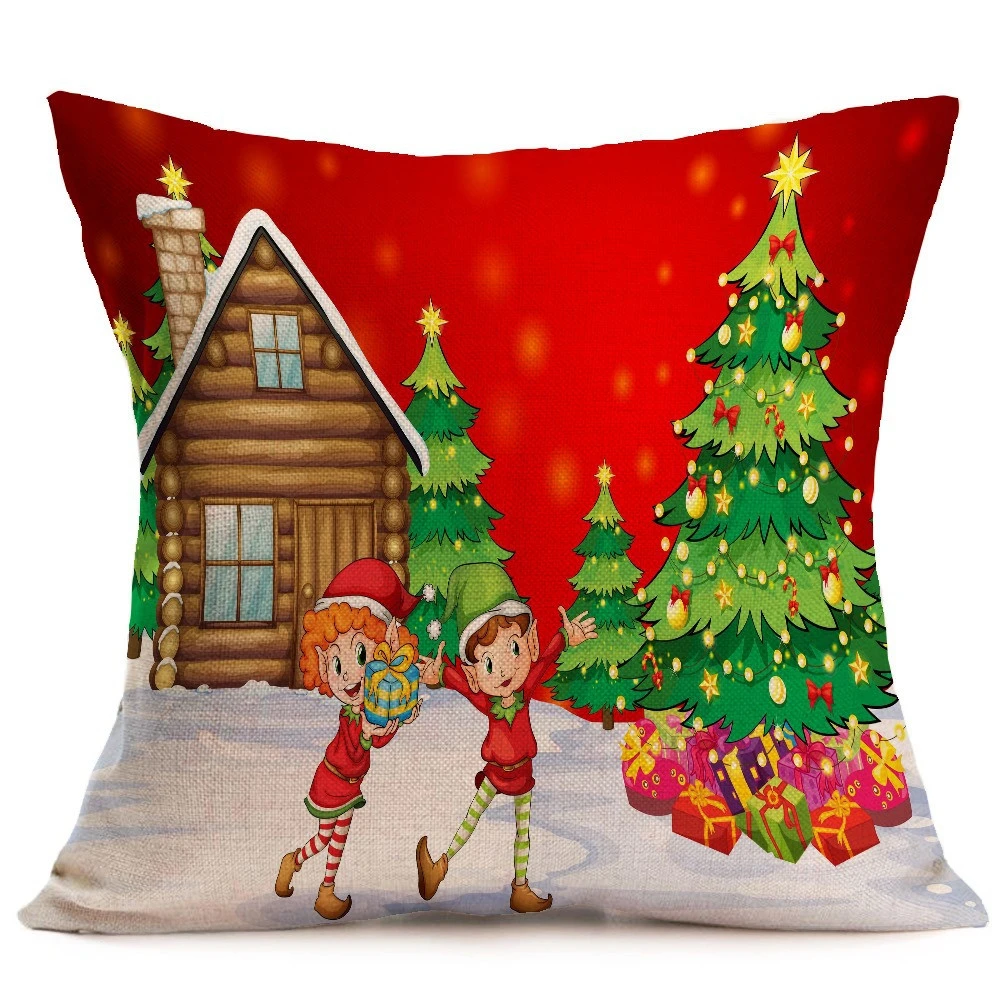 Custom Wholesale Best Selling Christmas Cartoon Printed Sofa Hug Pillow Cases Pillow Cover