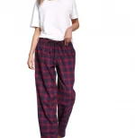 Custom Womens Pajama Pants Cotton Flannel Women Plaid Sleep Pants