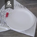 Customized bulk 10 inch charger dinner side white plastic melamine round printed meat plate