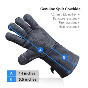 Customized leather welder welding bbq gloves