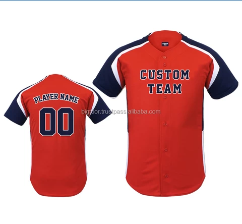 Customized 100% Polyester Men Baseball Jersey factory price sublimation OEM custom design baseball jerseys