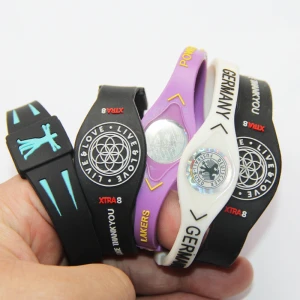 Customized silicone balance energy power bracelet with ions