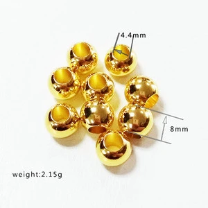 Customized Size Gold / Rhodium/Gun metal /Silver Big Hole Spacer Loose Beads For Jewelry Making