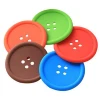 Cute silicone button coaster cup drinks coffee tea holder mat pad tableware placemat