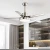 Import Decoration Home Air Conditioning Stainless Steel Blade Iron Acrylic Lamp Ceiling Fan With LED Light from China