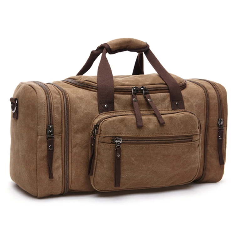 Designer Men Duffle Bag Retro Luggage Travel Duffel Bag New Style Canvas Material Large Capacity Outdoor for Men Zipper Male