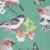 Digital printing bird floral design on 100% Linen fabric for dresses