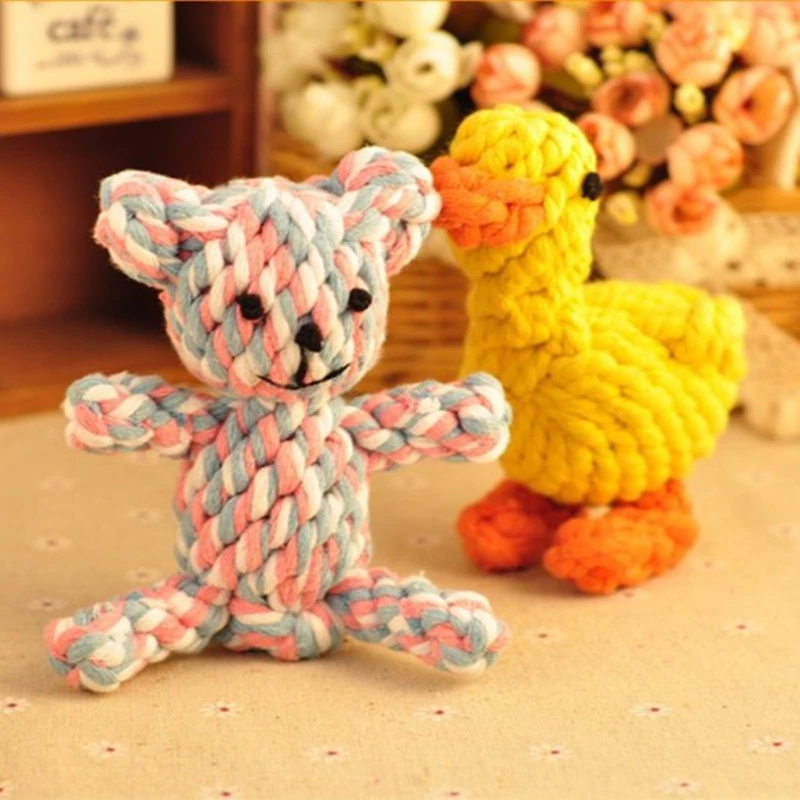 Dog Toys 2021 For Eco Friendly High Quality Knots Cotton Rope Brinquedos Pet of Training Interactive Rope Plush Dog Toy