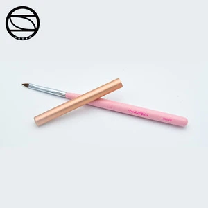 Dolly Gel High Quality and Low Price  Pink Round Wood Handle Polish Gel Painting Pointed Oval Nail Gel Brushes