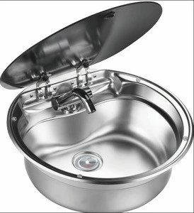 Dometic Type Stainless Steel Rectangular Hand Wash Basin RV Sink with Toughened Glass Lid