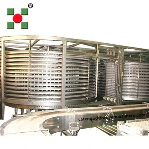 Double spiral conveyor freezing food machinery/shrimp iqf spiral quick freezing equipment
