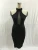 Import Drop shipping black transparent pencil dress halterneck back zip party dresses women from China