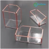 Durable Acrylic Office Desk Organizer With Regular Edge In Rose Gold