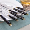 Eco-friendly 4 PCS Light luxury gift stainless steel knife fork spoon cutlery set with ceramic handle
