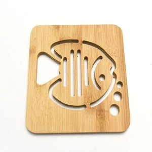 Eco Friendly Bamboo Wooden Pot Mat Or Coffee Mat Non-Slip Heat Resistant Kitchen Hot Pot Pads And Dishes
