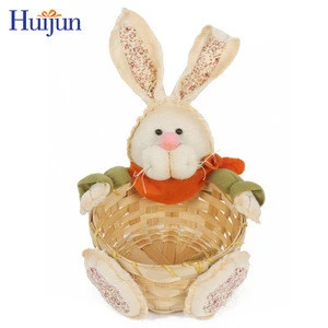 Eco-friendly lovely party supplies easter basket garden ornaments rabbit