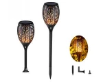 EEA Led Solar Power Motion Sensor Flame Ground Torch Garden Lights Outdoor Waterproof